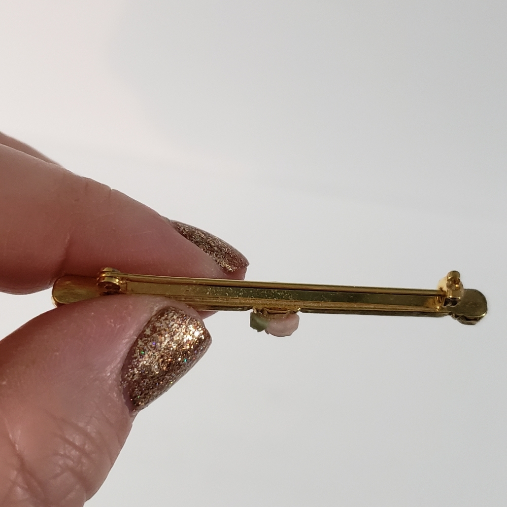 Vintage Bar Style Brooch Pin Rose Victorian Style 80s Replica - Picture 2 of 5